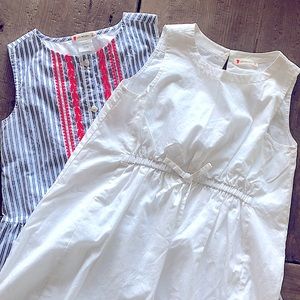 2-Crewcuts dresses. White, blue, hot pink, sz 6
